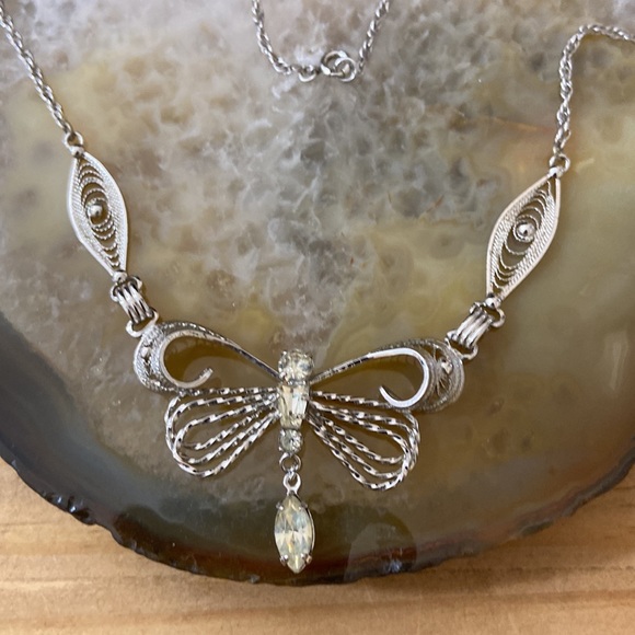 **Sold** Vintage by Espo Flex silver rhinestone dragonfly - Picture 2 of 16